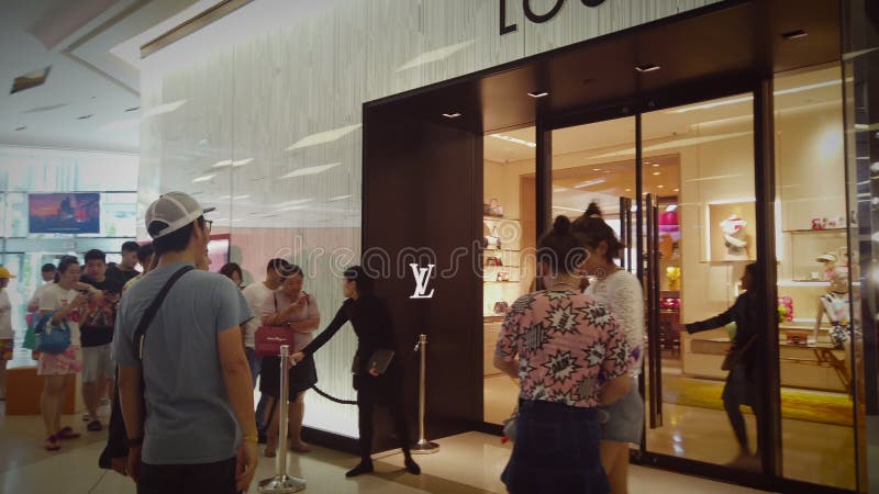 Louis Vuitton Clothing Brand Shop in Siam Paragon Mall. 4K