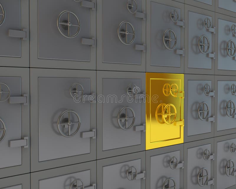 Unieke gouden kluis vector illustratie