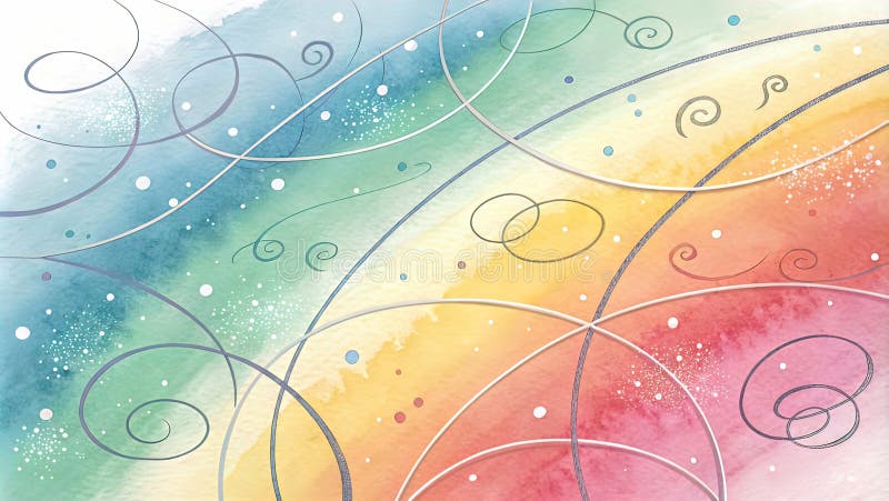 Uniform background, several thin rounded lines run across the background, with loops,t stock illustration
