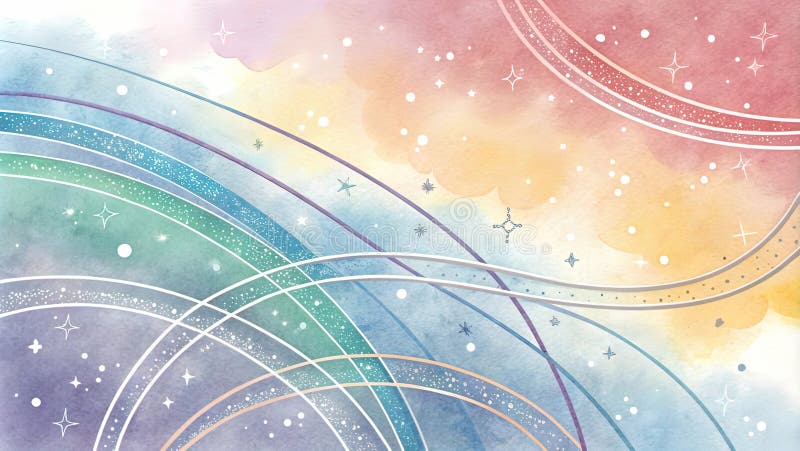 Uniform background, several thin rounded lines run across the background, with loops,t vector illustration