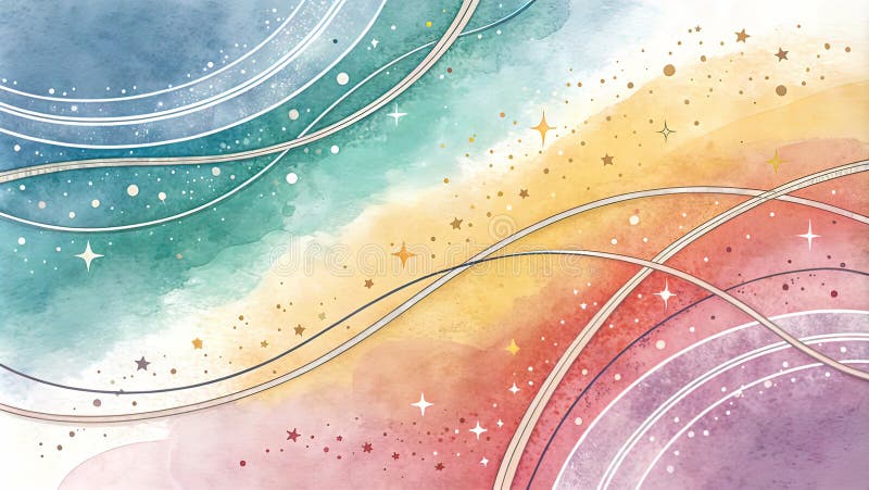 Uniform background, several thin rounded lines run across the background, with loops,t vector illustration