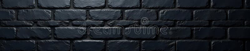 Uniform, flawless black brick surface perfect repeating pattern, industrial, building, dark background stock illustration