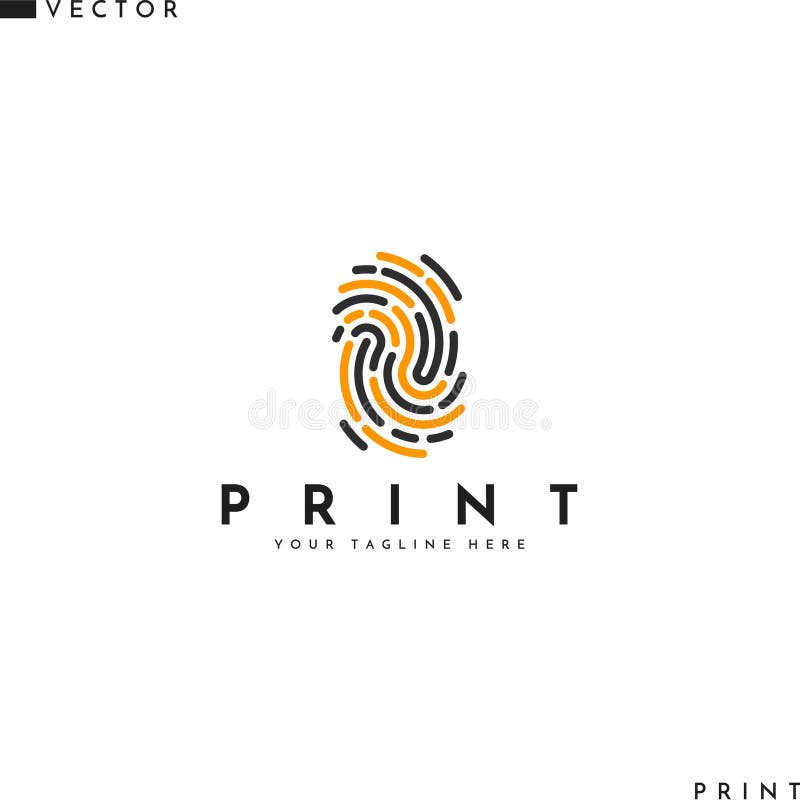 Unik fingeravtryckslogotyp. vektorillustration vektor illustrationer