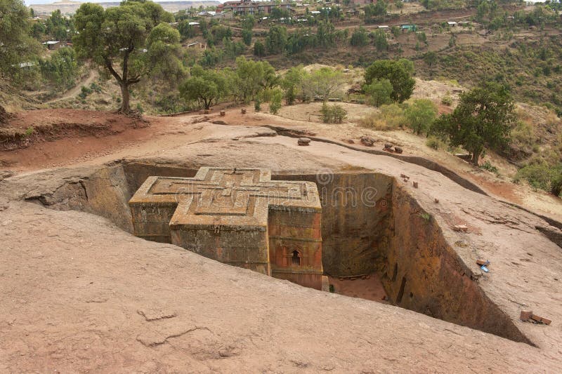 Unique monolithic rock-hewn Church of St. George (Bete Giyorgis), UNESCO World heritage, Lalibela, Ethiopia. Unique monolithic rock-hewn Church of St. George (Bete Giyorgis), UNESCO World heritage, Lalibela, Ethiopia.