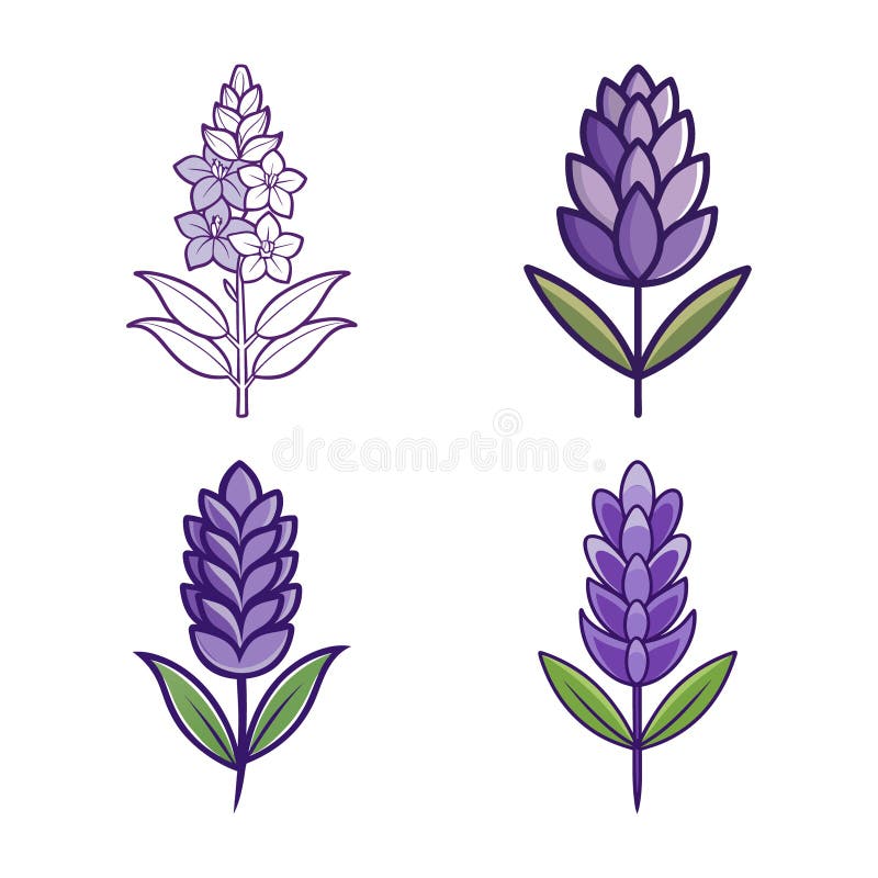 Unik överkant i larkspur-illustration i fet stil vektor illustrationer