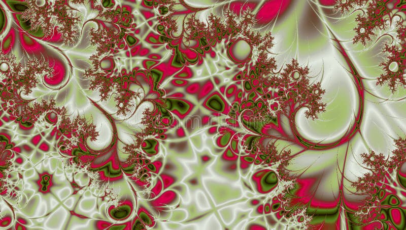 Unika vinrankor virvlar runt fractaltextur i gräsplan och fuchsia stock illustrationer Unika vinrankor virvlar runt fractaltextur i gräsplan och fuchsia stock illustrationer