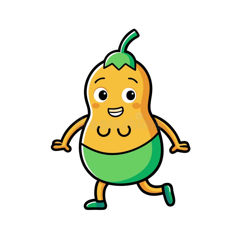 Unikalny ciepły motyl Squash Warzywa Sztuka ilustracji