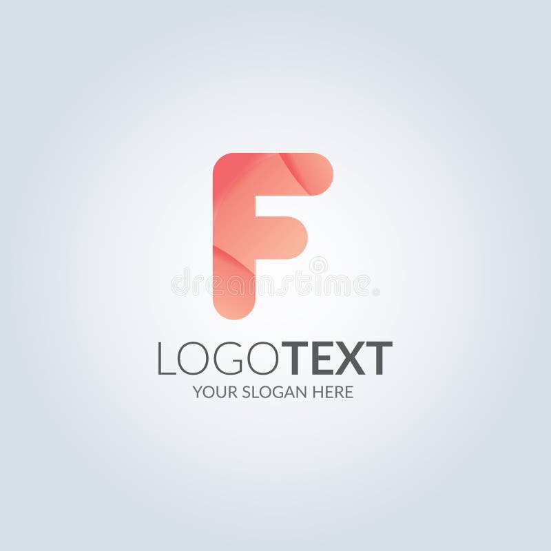 Unikalny listu F symbolu logo w różowym gradientowym kolorze projekta pożarniczy notatnika szablonu pisać twój royalty ilustracja Unikalny listu F symbolu logo w różowym gradientowym kolorze projekta pożarniczy notatnika szablonu pisać twój royalty ilustracja