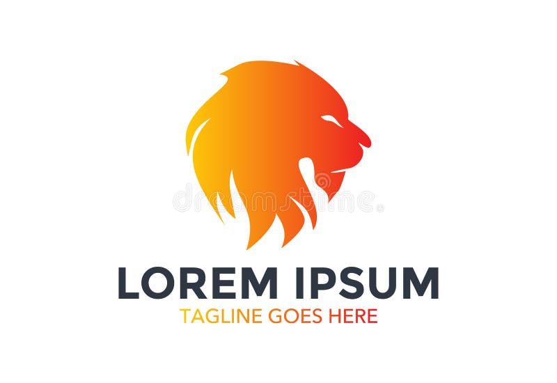 Unikt och stå ut lejonlogoen också vektor för coreldrawillustration redigerbart med minimalist designstil