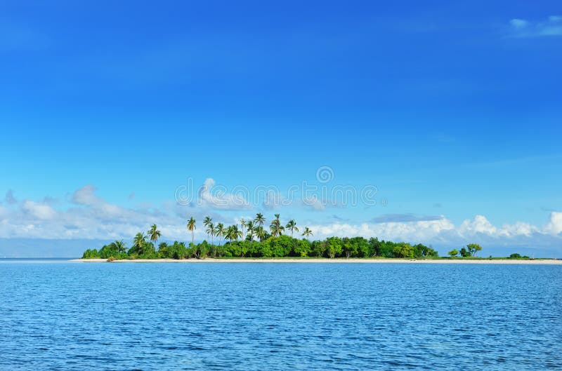 Uninhabited Island with White Sand Bottom Underwater View Stock Image ...