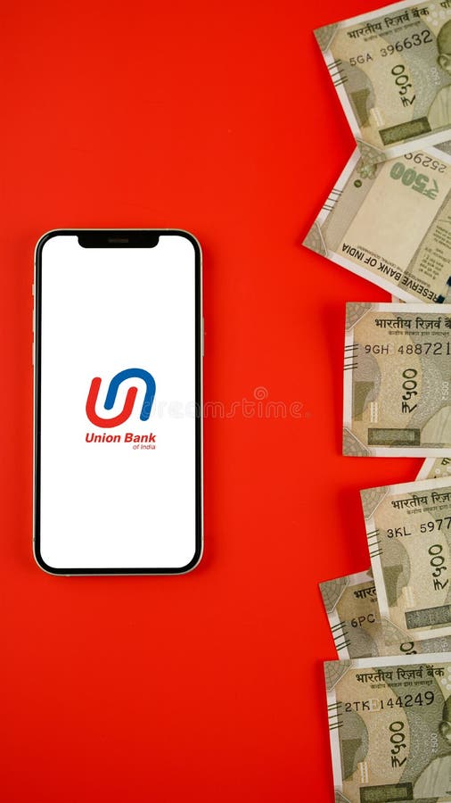 Union Bank of India or UBI on Mobile Phone Screen Editorial Photography