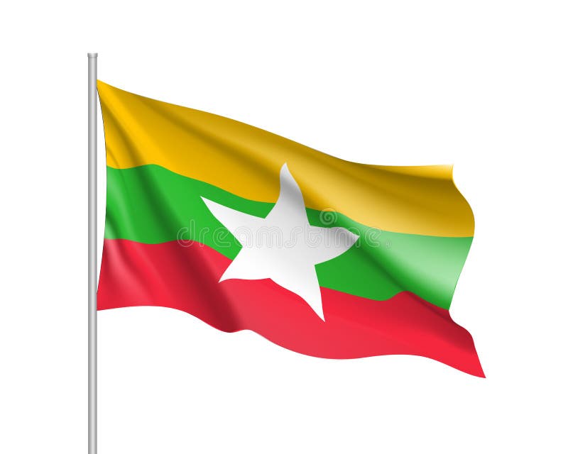 Union de drapeau de Myanmar ou de la Birmanie illustration de vecteur Union de drapeau de Myanmar ou de la Birmanie illustration de vecteur