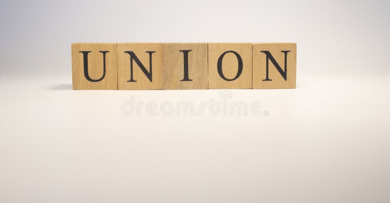 The Union End Was Created from Wooden Cubes Countries and Policy Stock The Union End Was Created from Wooden Cubes Countries and Policy Stock