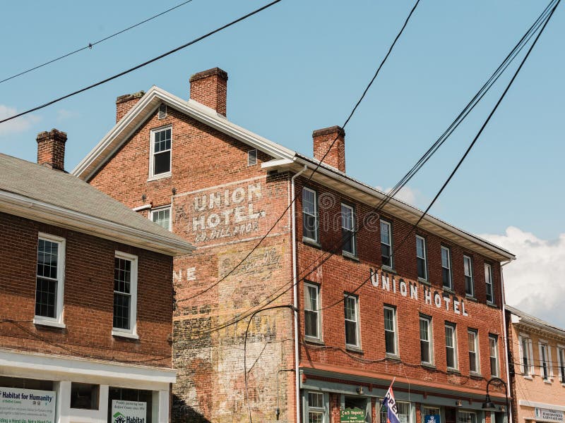 The Union Hotel, in Downtown Bedford, Pennsylvania Editorial Stock