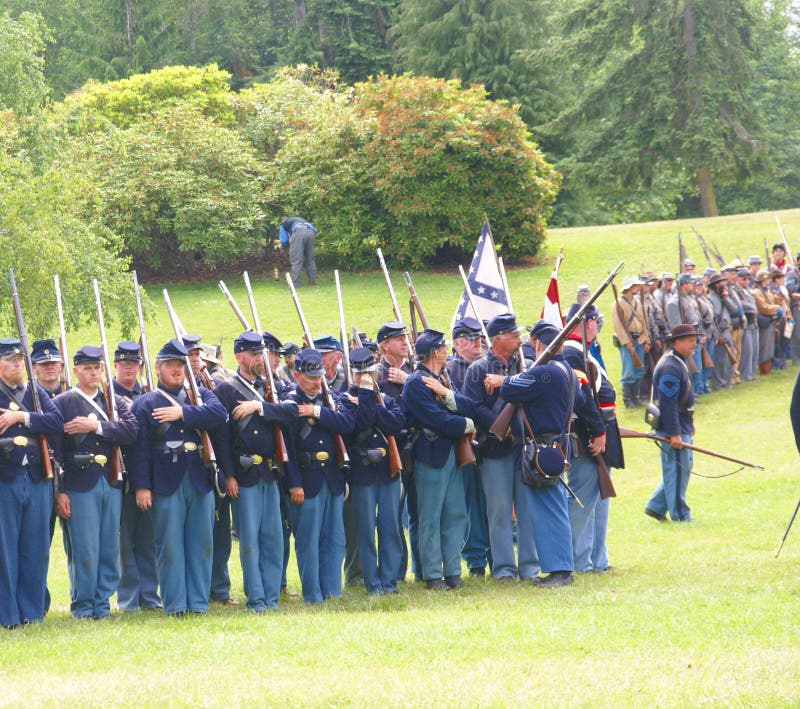 Union Infantry In Line Formation For Review Editorial Stock Image