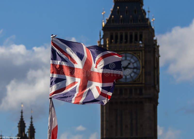 Union jack flag and Big Ben royalty free stock photos Union jack flag and Big Ben royalty free stock photos
