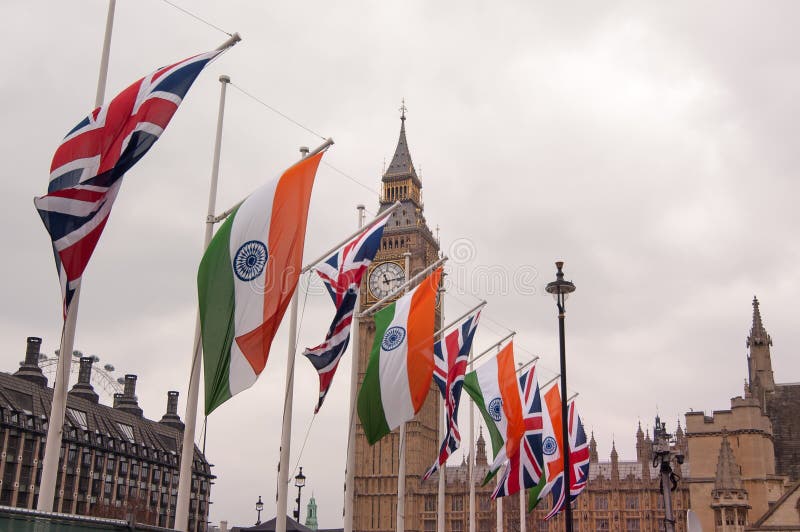 Union Jack i indianin zaznaczamy, Big Ben, Londyn, UK obrazy royalty free Union Jack i indianin zaznaczamy, Big Ben, Londyn, UK obrazy royalty free