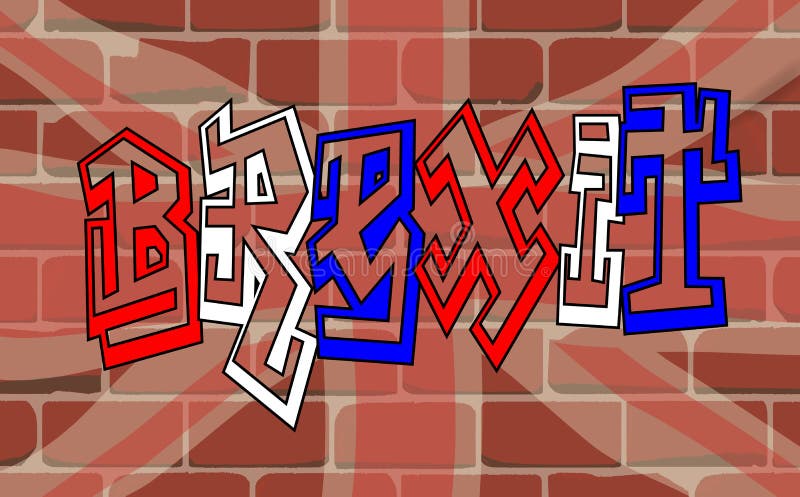 Union Jack Sprayed de graffiti de Brexit sur un mur illustration stock Union Jack Sprayed de graffiti de Brexit sur un mur illustration stock