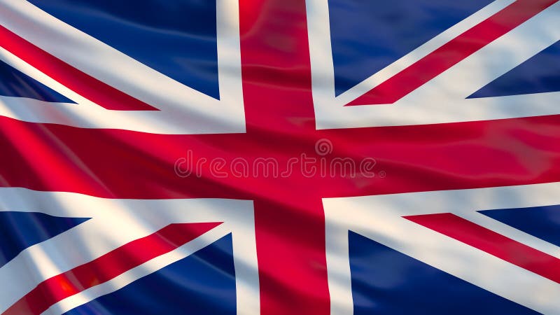 Union Jack Waving Flag. UK Flag, 3d Illustration Stock ...