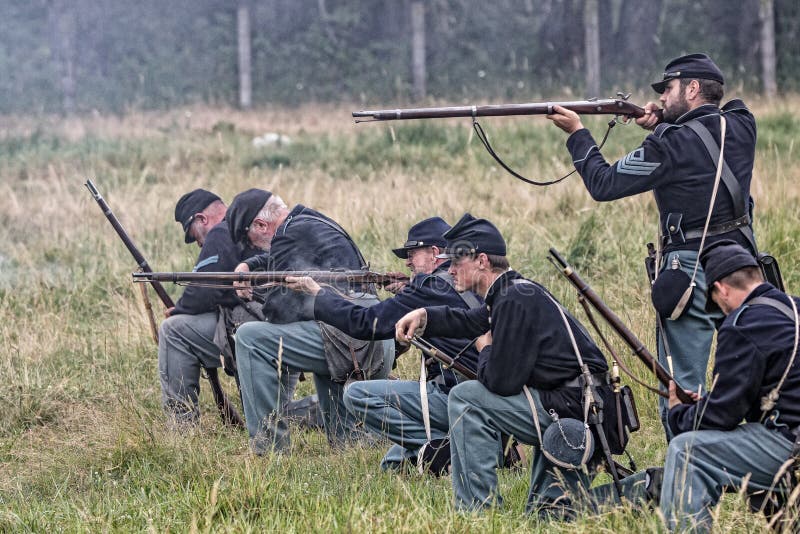 Union Soldiers in Combat editorial stock image. Image of formation ...