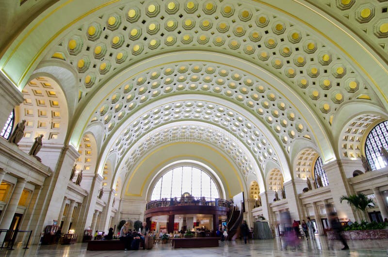 Interior view of historical Union Station in Washington DC USA. Interior view of historical Union Station in Washington DC USA