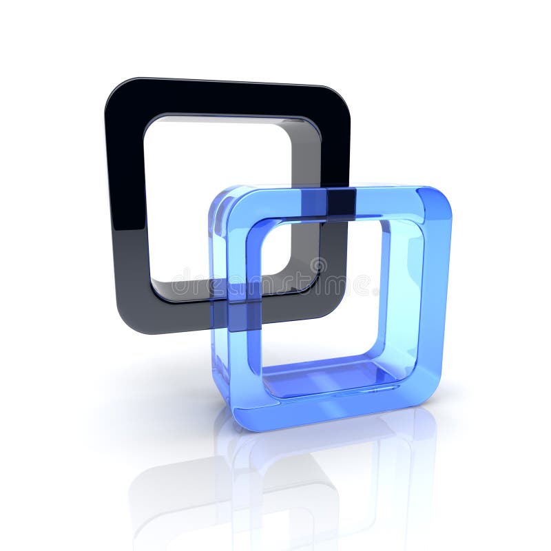 Union of two squares stock illustration