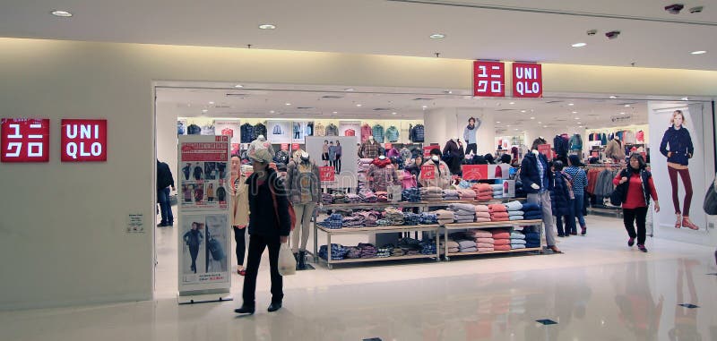 Uniqlo shop in hong kong editorial photography. Image of mall - 36006222