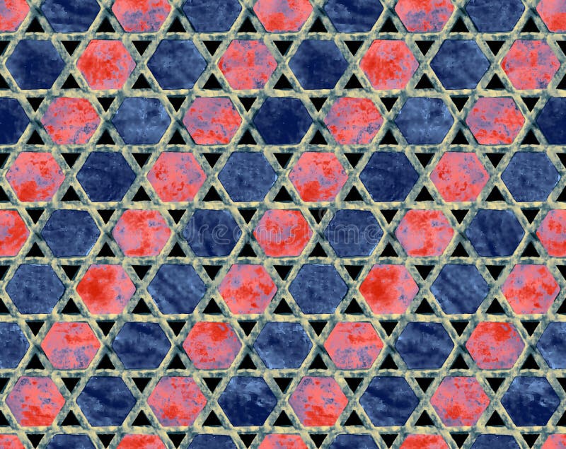 Abstract colorful block print pattern royalty free stock photo