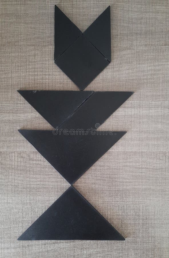 A unique abstract Tangram figure with cat like head royalty free stock images