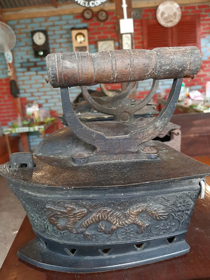 Unique and Antique Traditional Iron for Laundry Stock Image Image of