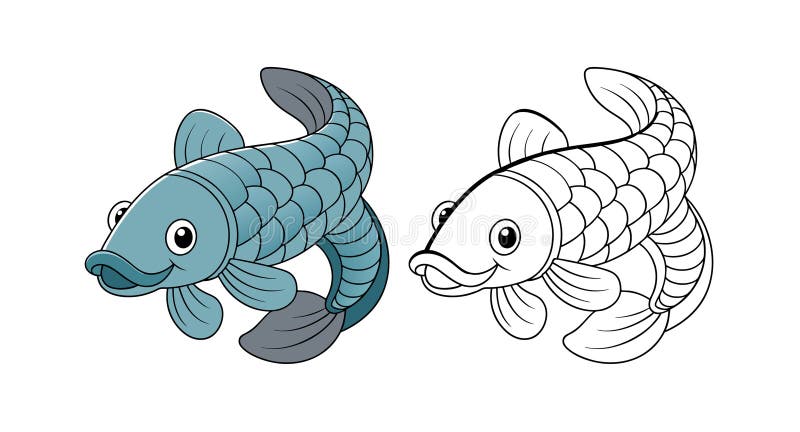Unique Arapaima Illustration for Coloring Fun vector illustration