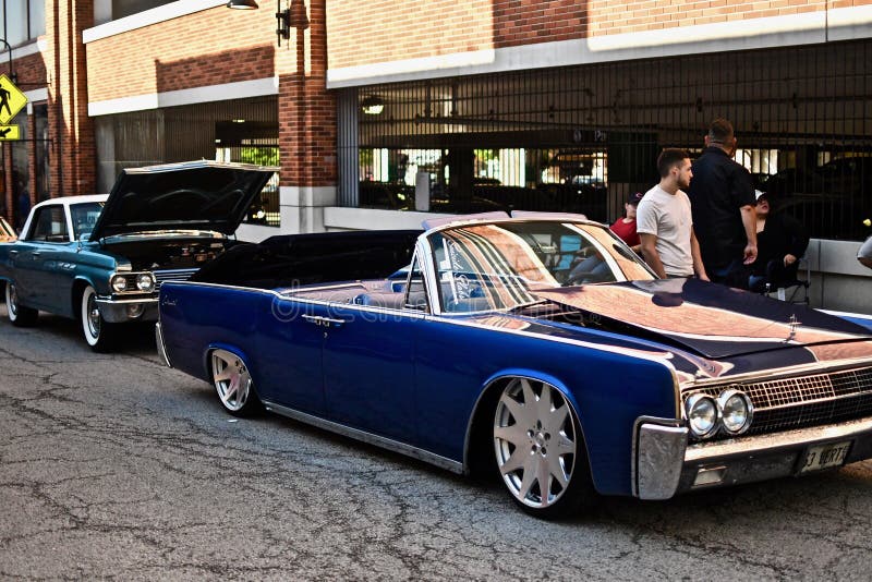 Unique Blue Car during the Downers Grove Car Show Friday Night Lights