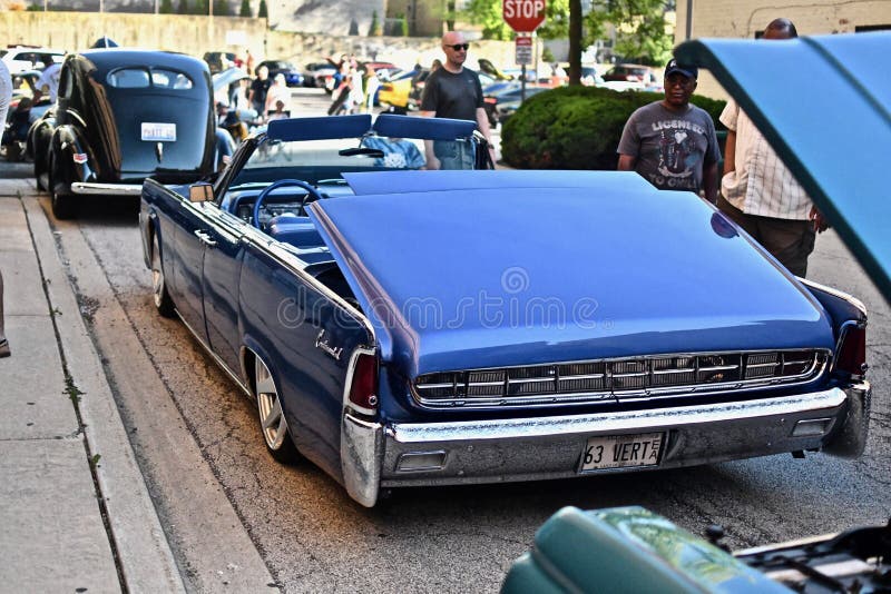 Unique Blue Car during the Downers Grove Car Show Friday Night Lights