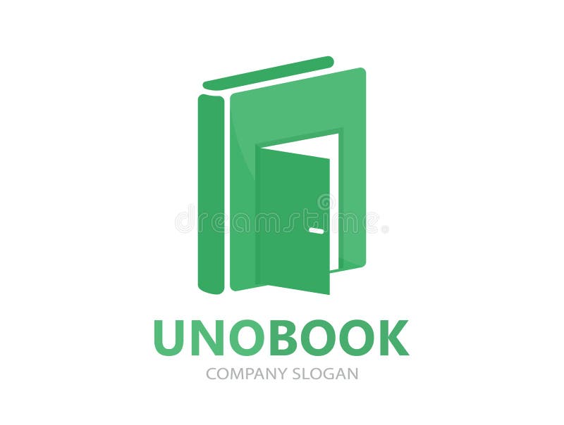 Unique Book and Crown Logo Combination Design Template Stock