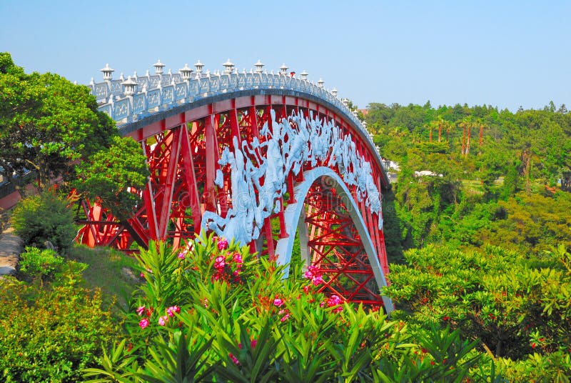 Unique bridge surrounded with nature