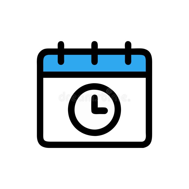 Unique Calendar Clock Icon for Organization stock illustration