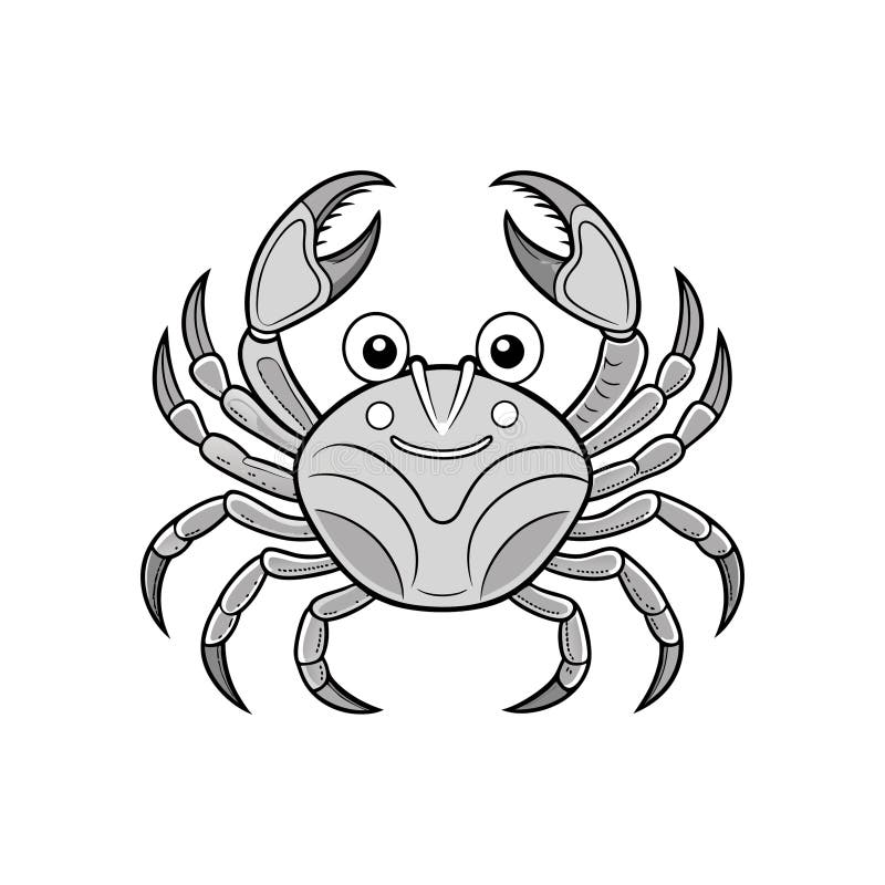 Unique Crab Illustration for Coloring Fun stock illustration