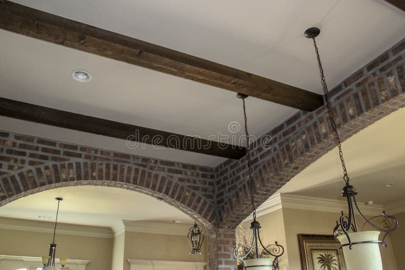 Soaring Brick Archways In Residential Home Stock Photo Image Of