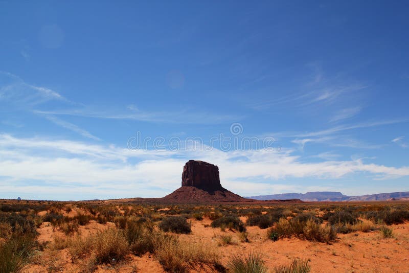 The unique landscape of Monument Valley - Distinctive Butte in the Middle of the Desert royalty free stock images The unique landscape of Monument Valley - Distinctive Butte in the Middle of the Desert royalty free stock images