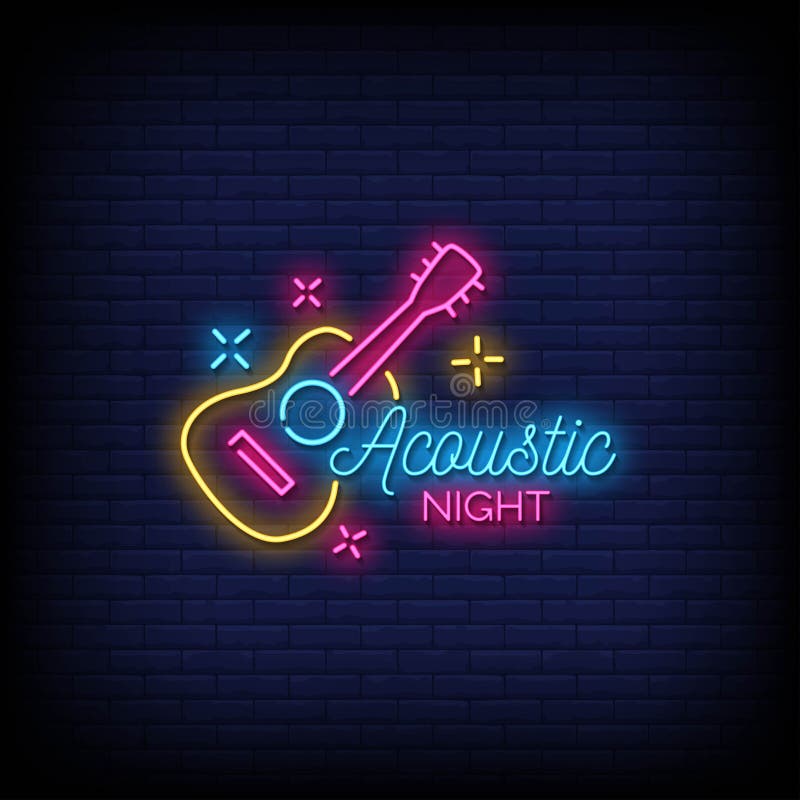 Acoustic Night Party Flyer Design with String and Lettering on Guitar ...