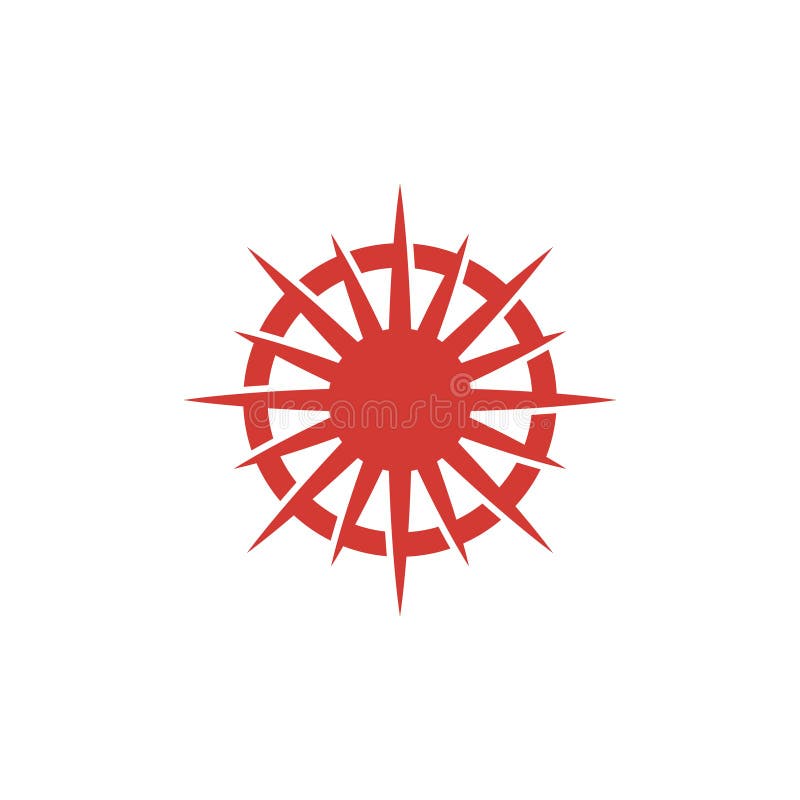 Red sun logo design stock vector. Illustration of emblem 238668170