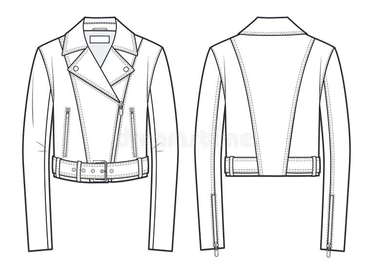 Biker Jacket Template Stock Illustrations – 490 Biker Jacket Template ...