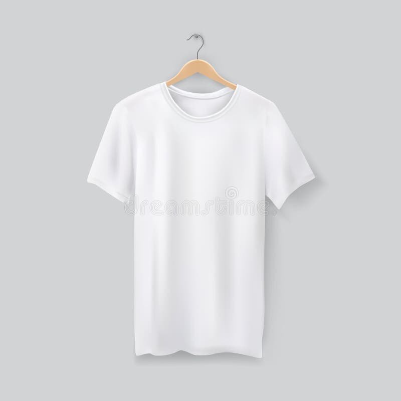 Download Unisex 3d T Shirt On Clothes Hanger Blank Tshirt Stock Vector Illustration Of Realistic Clothes 156648377