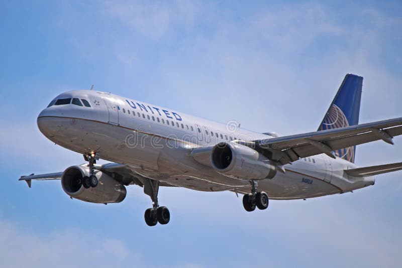 United Airlines Airbus A320 200 Close Up View Editorial Stock Image