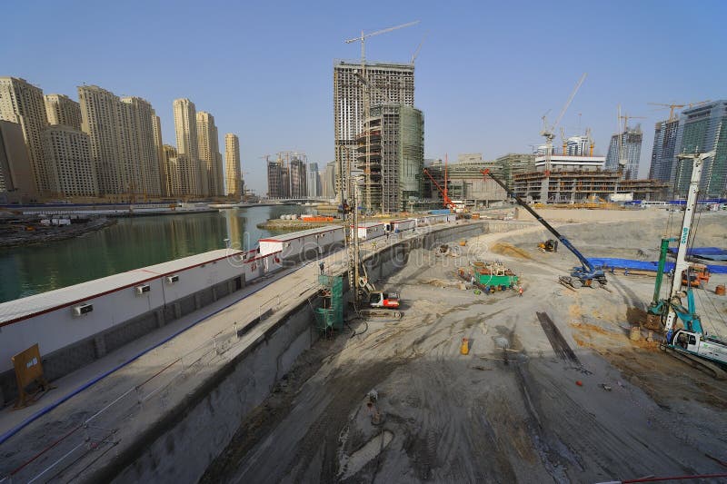 United Arab Emirates: Dubai view of the construction of dubai metro which must be finish around 2012. United Arab Emirates: Dubai view of the construction of dubai metro which must be finish around 2012