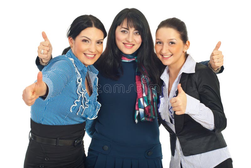 United business women gives thumbs stock photo United business women gives thumbs stock photo