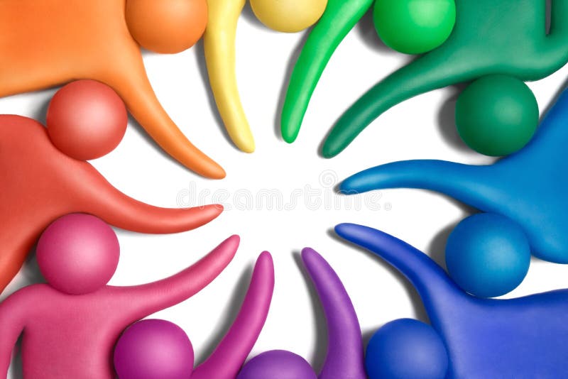 Viacfarebný plastelíny človek číselné údaje organizovaný v kruh.