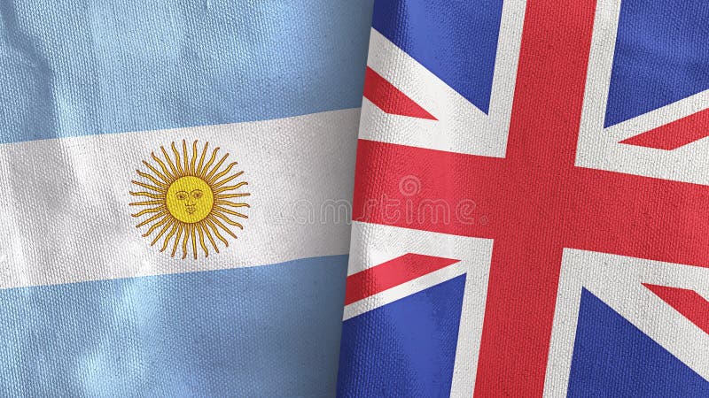 Argentina and British Indian Territory Two Flags Textile Cloth, Fabric ...