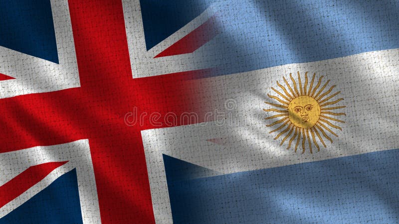 Argentina And United Arab Emirates Realistic Half Flags Together Stock ...