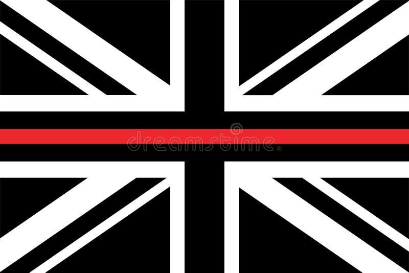 Thin Red Line Union Jack black white decal sticker honour support Fire Brigade